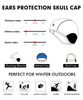 耳朵保护保暖头盔衬垫冬季反光骑行跑步骷髅帽滑雪无檐小便帽