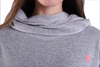 女式灰色运动套头衫连帽衫高性能高领科技丝绒衬衫