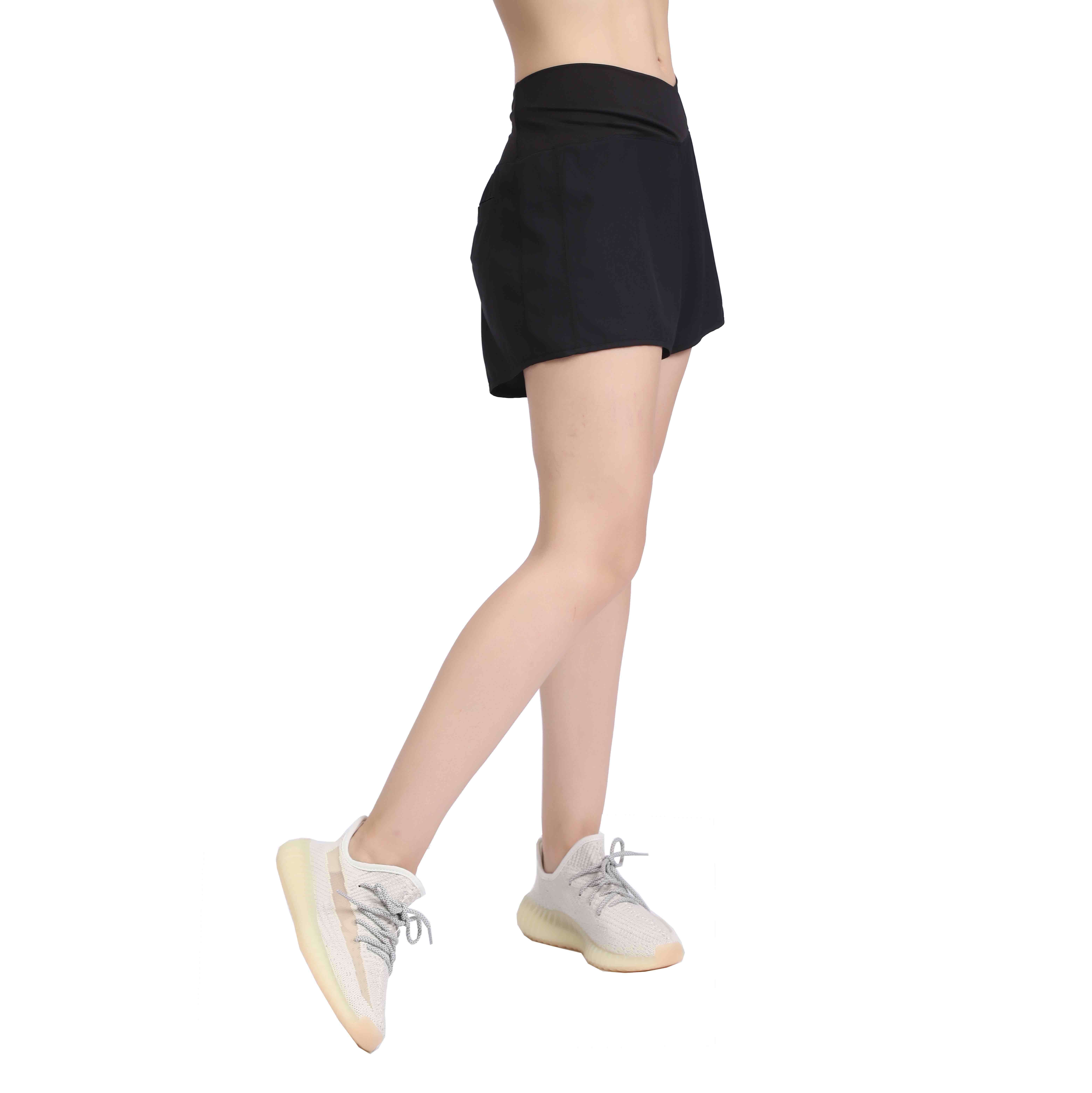 女式速干运动高交叉腰跑步锻炼短裤