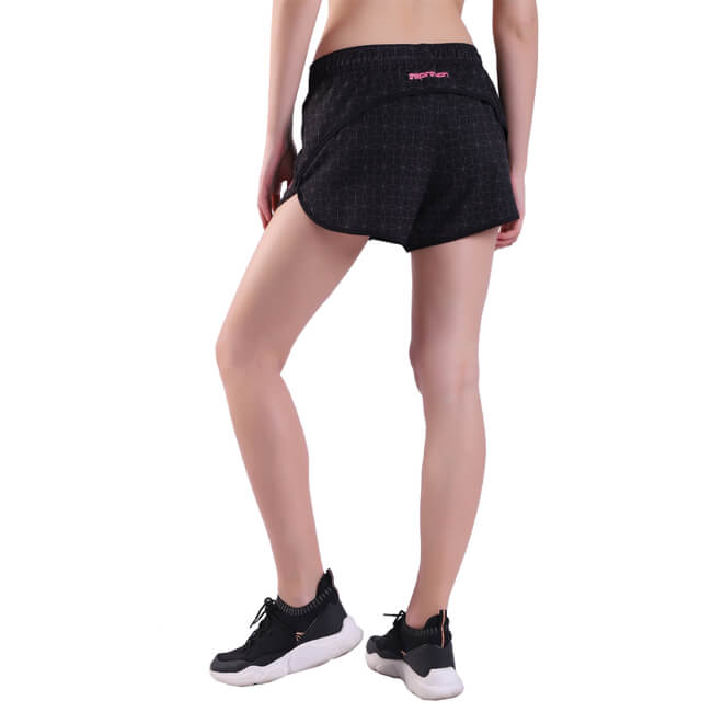女士运动锻炼运动跑步短裤，带拉链口袋